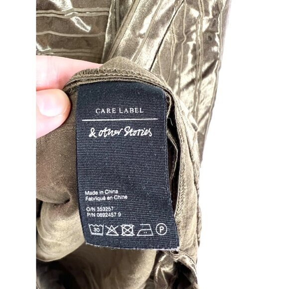 & other stories green button up top women’s size 2 - Picture 5 of 9